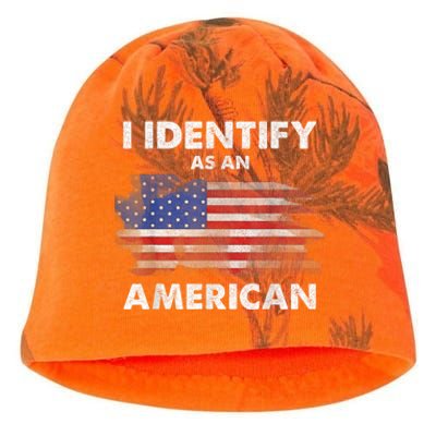 I Identify As An American Politics Us Flag Proud American Kati - Camo Knit Beanie