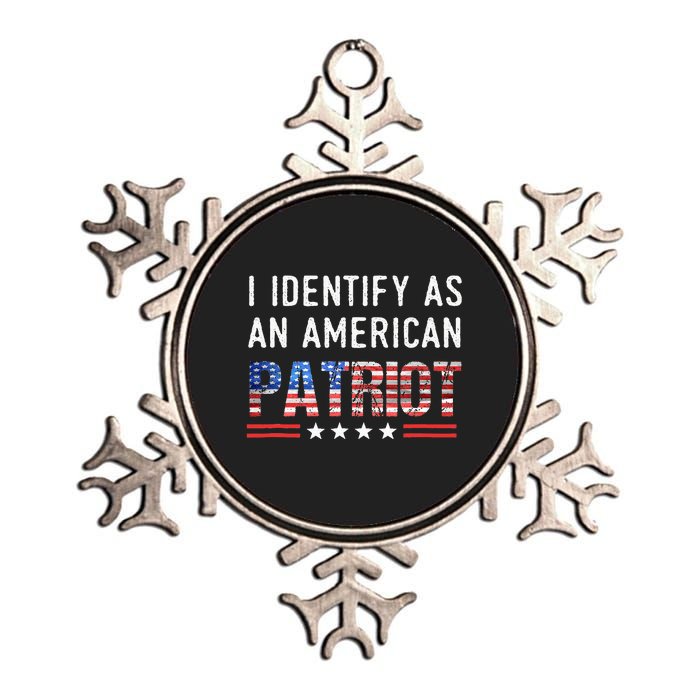 I Identify As An American Patriot Veterans & Patriotism Metallic Star Ornament