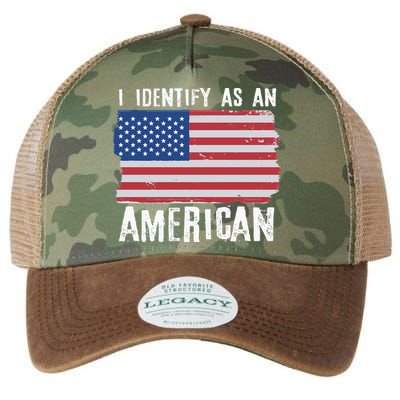 I Identify As An American Proud US American Legacy Tie Dye Trucker Hat