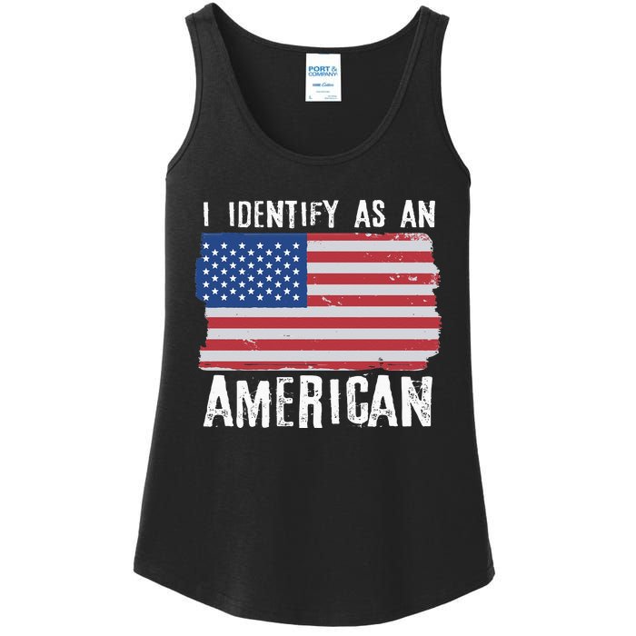 I Identify As An American Proud US American Ladies Essential Tank