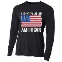 I Identify As An American Proud US American Cooling Performance Long Sleeve Crew