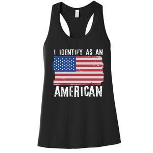 I Identify As An American Proud US American Women's Racerback Tank