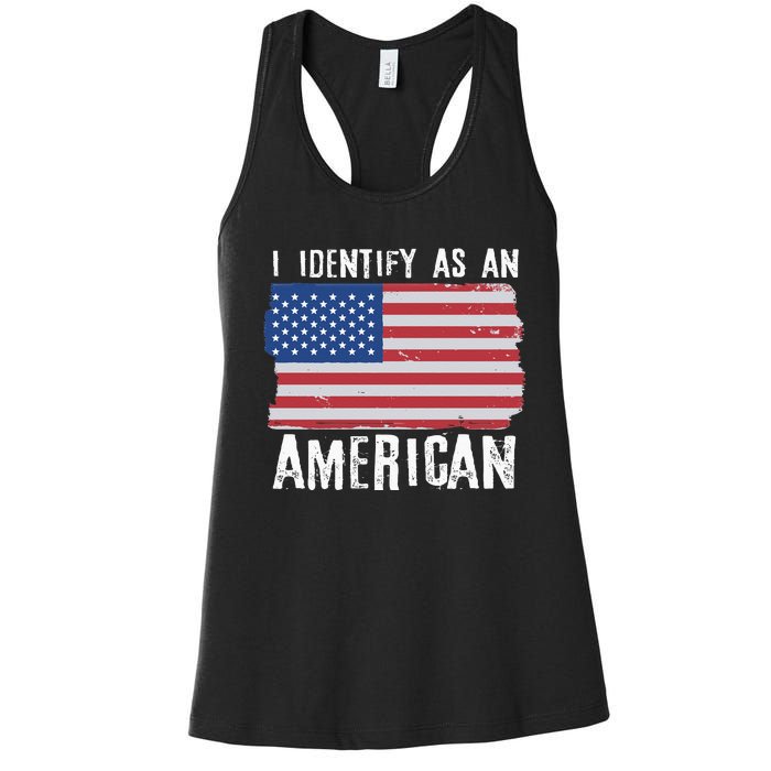 I Identify As An American Proud US American Women's Racerback Tank