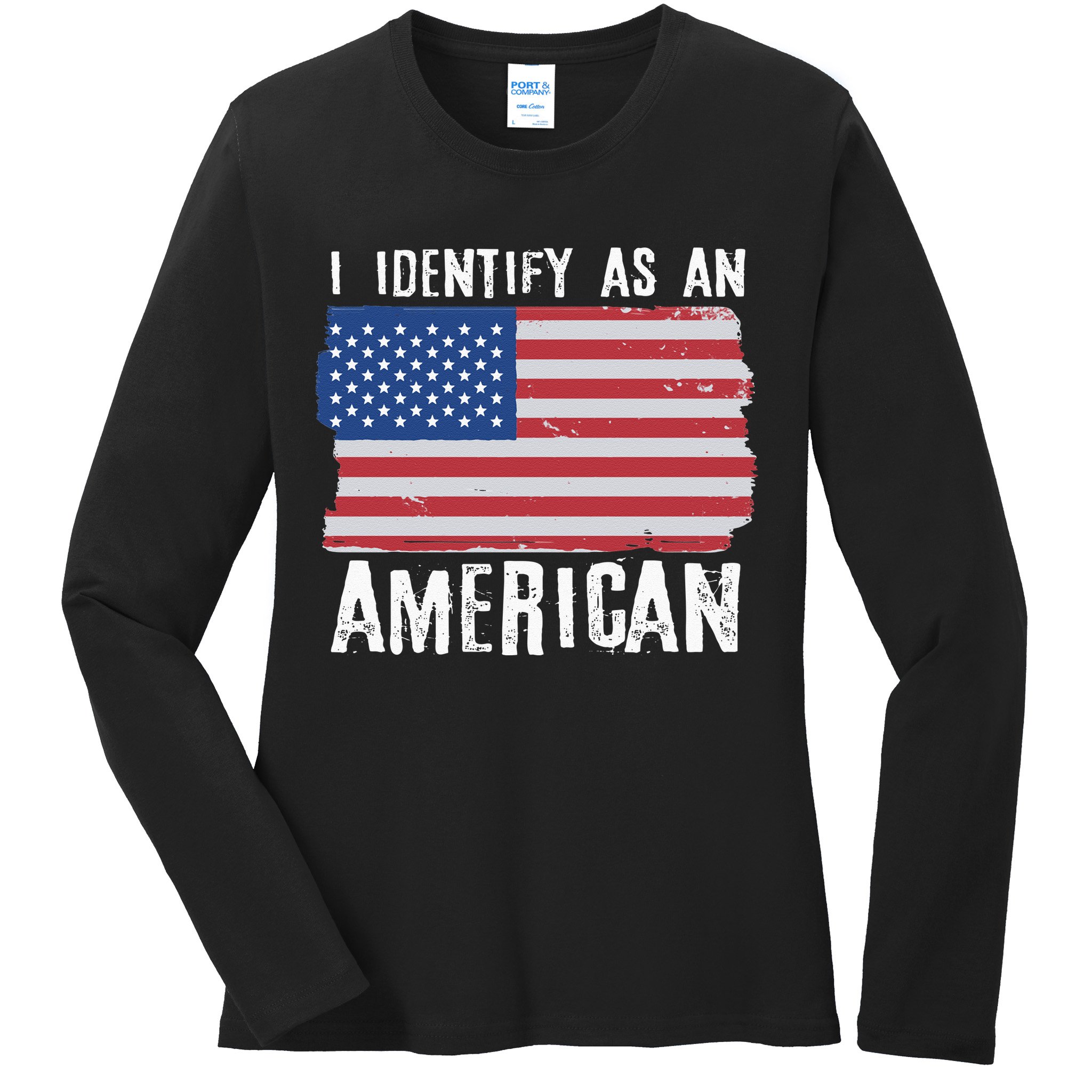 I Identify As An American Proud US American Ladies Long Sleeve Shirt