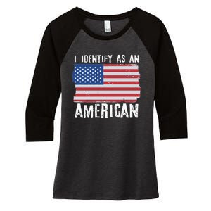 I Identify As An American Proud US American Women's Tri-Blend 3/4-Sleeve Raglan Shirt