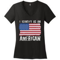 I Identify As An American Proud US American Women's V-Neck T-Shirt