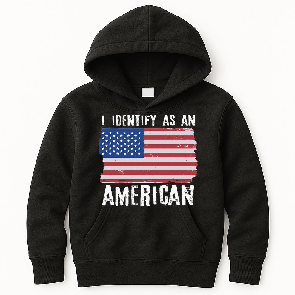 I Identify As An American Proud US American Kids Hoodie