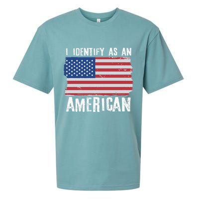 I Identify As An American Proud US American Sueded Cloud Jersey T-Shirt