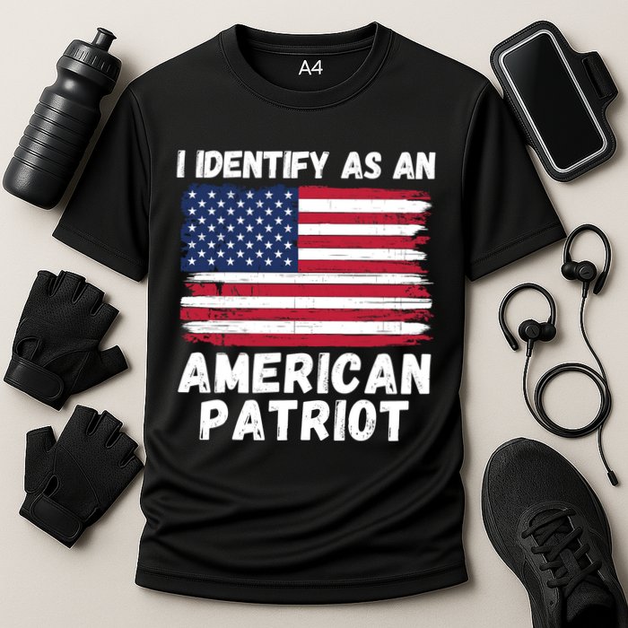 I Identify As An American Patriot 4th Of July USA Flag American My Pride Flag Performance Shirt