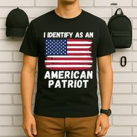 I Identify As An American Patriot 4th Of July USA Flag American My Pride Flag T-Shirt