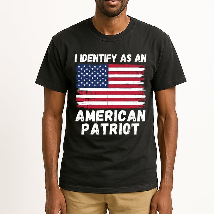 I Identify As An American Patriot 4th Of July USA Flag American My Pride Flag Tall T-Shirt