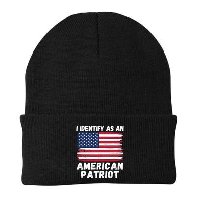 I Identify As An American Patriot 4th Of July USA Flag American My Pride Flag Beanie