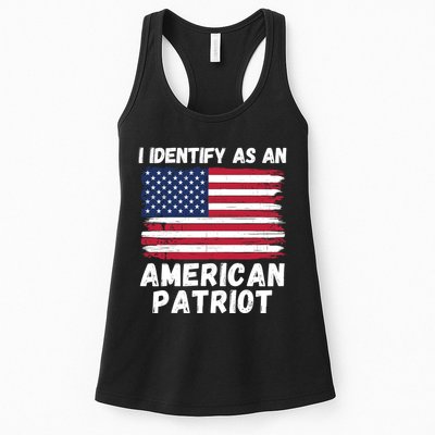 I Identify As An American Patriot 4th Of July USA Flag American My Pride Flag Womens Tank Top