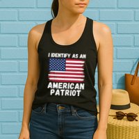 I Identify As An American Patriot 4th Of July USA Flag American My Pride Flag Womens Tank Top