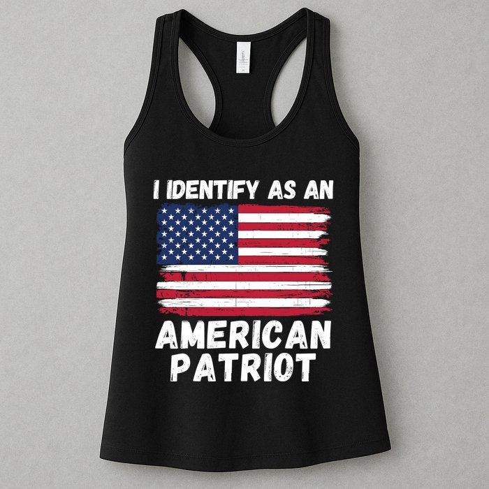 I Identify As An American Patriot 4th Of July USA Flag American My Pride Flag Womens Tank Top