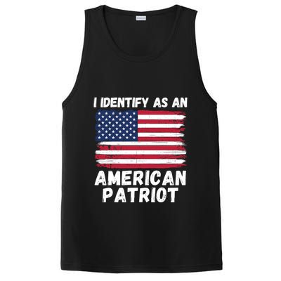 I Identify As An American Patriot 4th Of July USA Flag American My Pride Flag PosiCharge Competitor Tank
