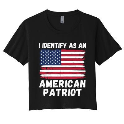 I Identify As An American Patriot 4th Of July USA Flag American My Pride Flag Crop Top
