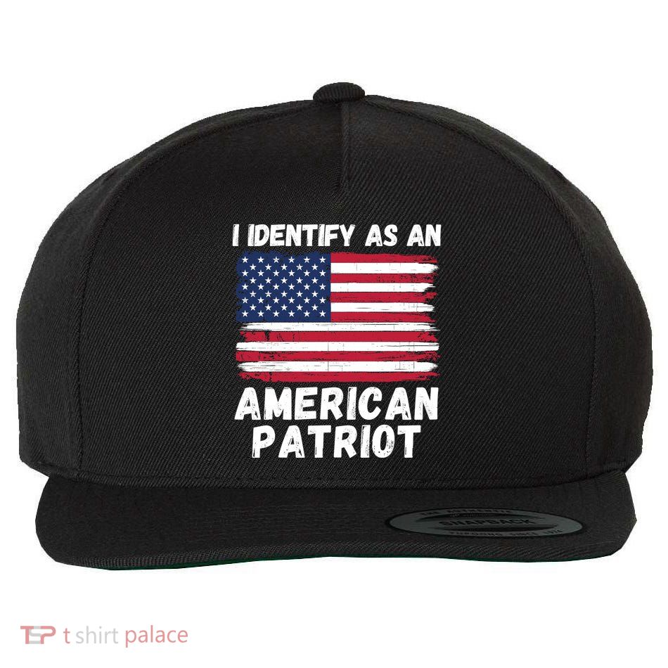 I Identify As An American Patriot 4th Of July USA Flag American My Pride Flag Wool Snapback Cap