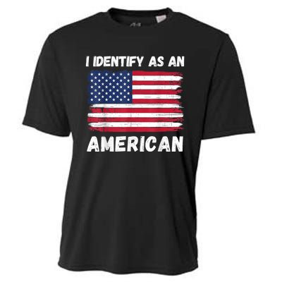 I Identify As An American 4th Of July Usa Flag No Politics Cooling Performance Crew T-Shirt