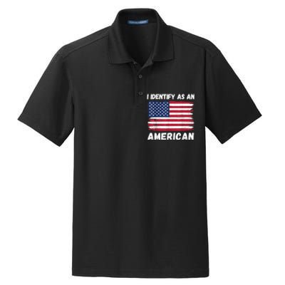 I Identify As An American 4th Of July Usa Flag No Politics Dry Zone Grid Polo