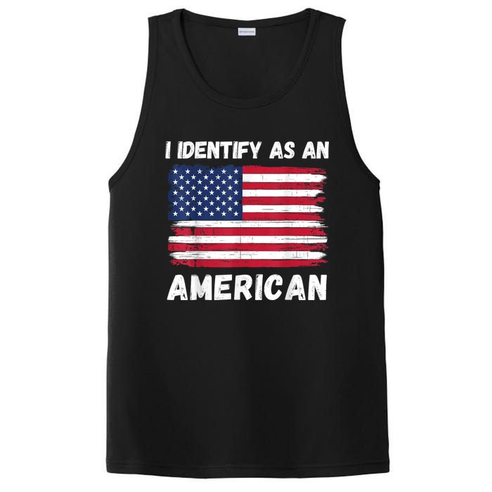 I Identify As An American 4th Of July Usa Flag No Politics PosiCharge Competitor Tank