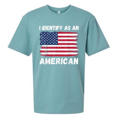 I Identify As An American 4th Of July Usa Flag No Politics Sueded Cloud Jersey T-Shirt