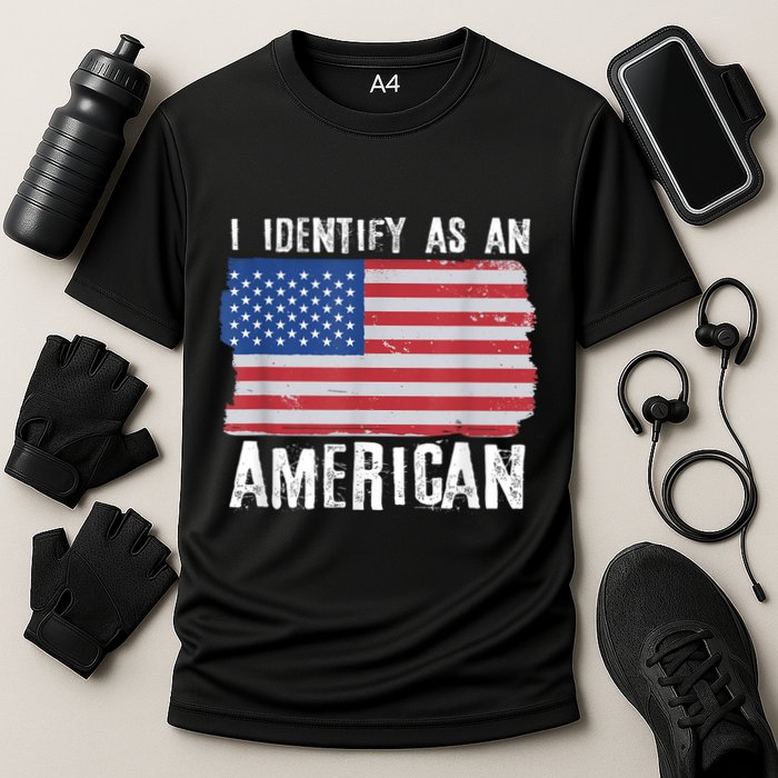 I Identify As An American Proud Us American Cooling Performance Crew T-Shirt