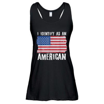 I Identify As An American Proud Us American Ladies Essential Flowy Tank