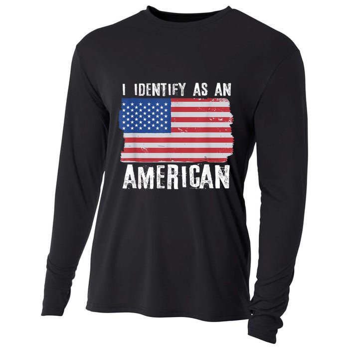 I Identify As An American Proud Us American Cooling Performance Long Sleeve Crew