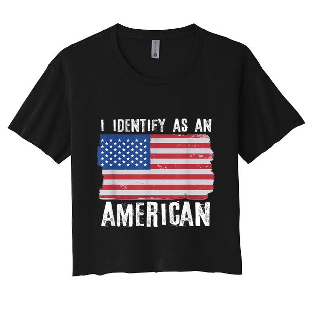 I Identify As An American Proud Us American Crop Top