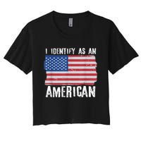 I Identify As An American Proud Us American Women's Crop Top Tee