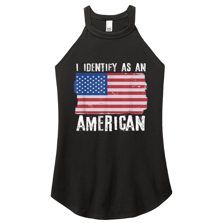 I Identify As An American Proud Us American Women's Perfect Tri Rocker Tank