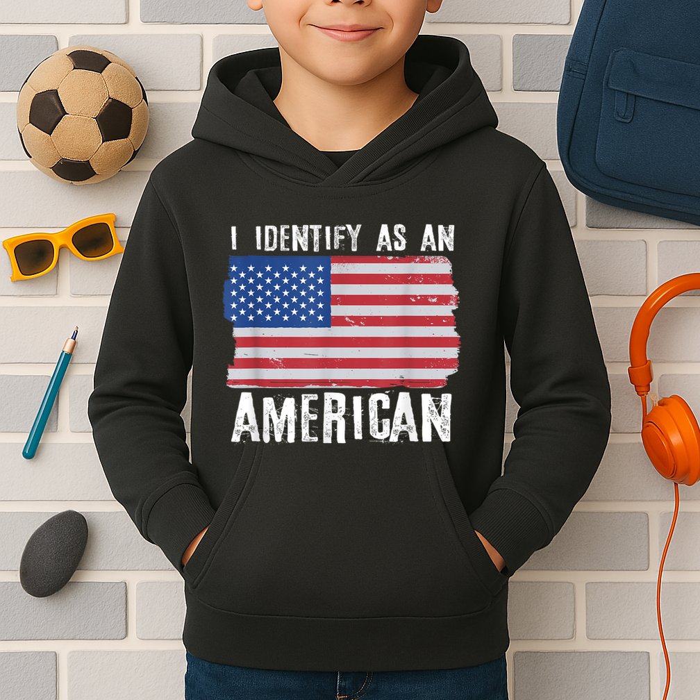I Identify As An American Proud Us American Kids Hoodie