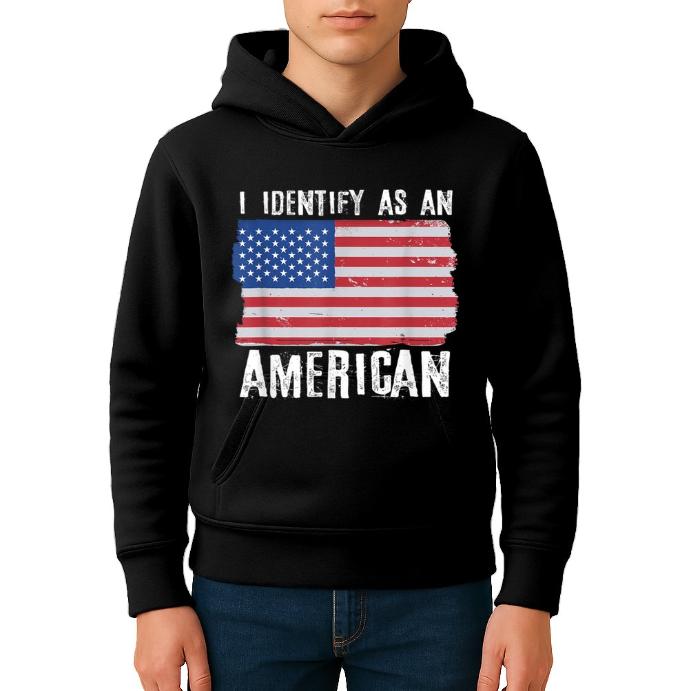 I Identify As An American Proud Us American Kids Hoodie