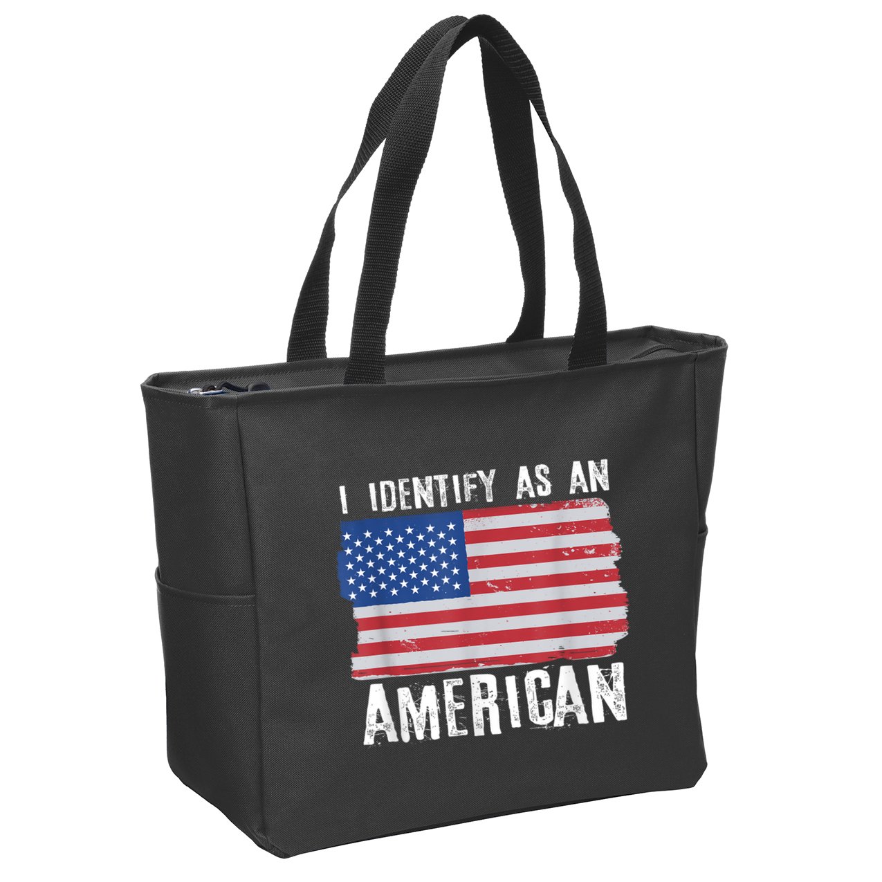 I Identify As An American Proud Us American Zip Tote Bag