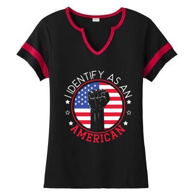 I Identify As An American USA Constitution Day Ladies Halftime Notch Neck Tee