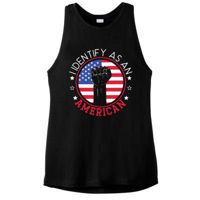 I Identify As An American USA Constitution Day Ladies PosiCharge Tri-Blend Wicking Tank