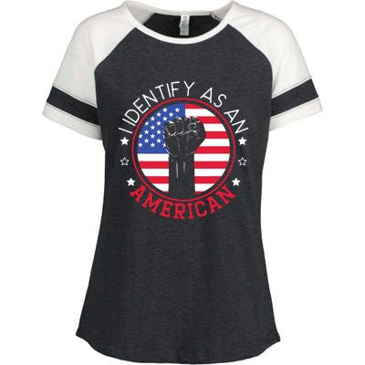 I Identify As An American USA Constitution Day Enza Ladies Jersey Colorblock Tee