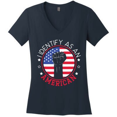 I Identify As An American USA Constitution Day Women's V-Neck T-Shirt