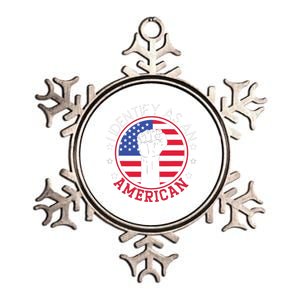 I Identify As An American USA Constitution Day Metallic Star Ornament