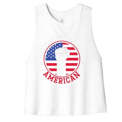 I Identify As An American USA Constitution Day Women's Racerback Cropped Tank