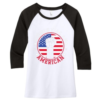 I Identify As An American USA Constitution Day Women's Tri-Blend 3/4-Sleeve Raglan Shirt