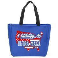 I Identify As Ultra Maga American Flag 4th Of July Gift Zip Tote Bag