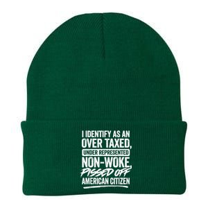 I Identify As An Over Taxed Under Represented Non Woke Bissed Off American Citiz Knit Cap Winter Beanie