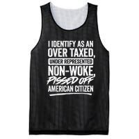 I Identify As An Over Taxed Under Represented Non Woke Bissed Off American Citiz Mesh Reversible Basketball Jersey Tank