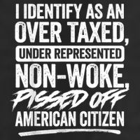 I Identify As An Over Taxed Under Represented Non Woke Bissed Off American Citiz Large Microfiber Waffle Golf Towel