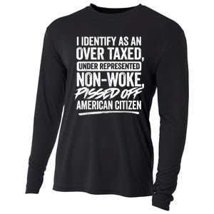 I Identify As An Over Taxed Under Represented Non Woke Bissed Off American Citiz Cooling Performance Long Sleeve Crew