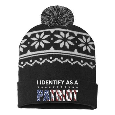 I Identify As A Patriot American Flag Patriotism Patriotic USA-Made Snowflake Beanie