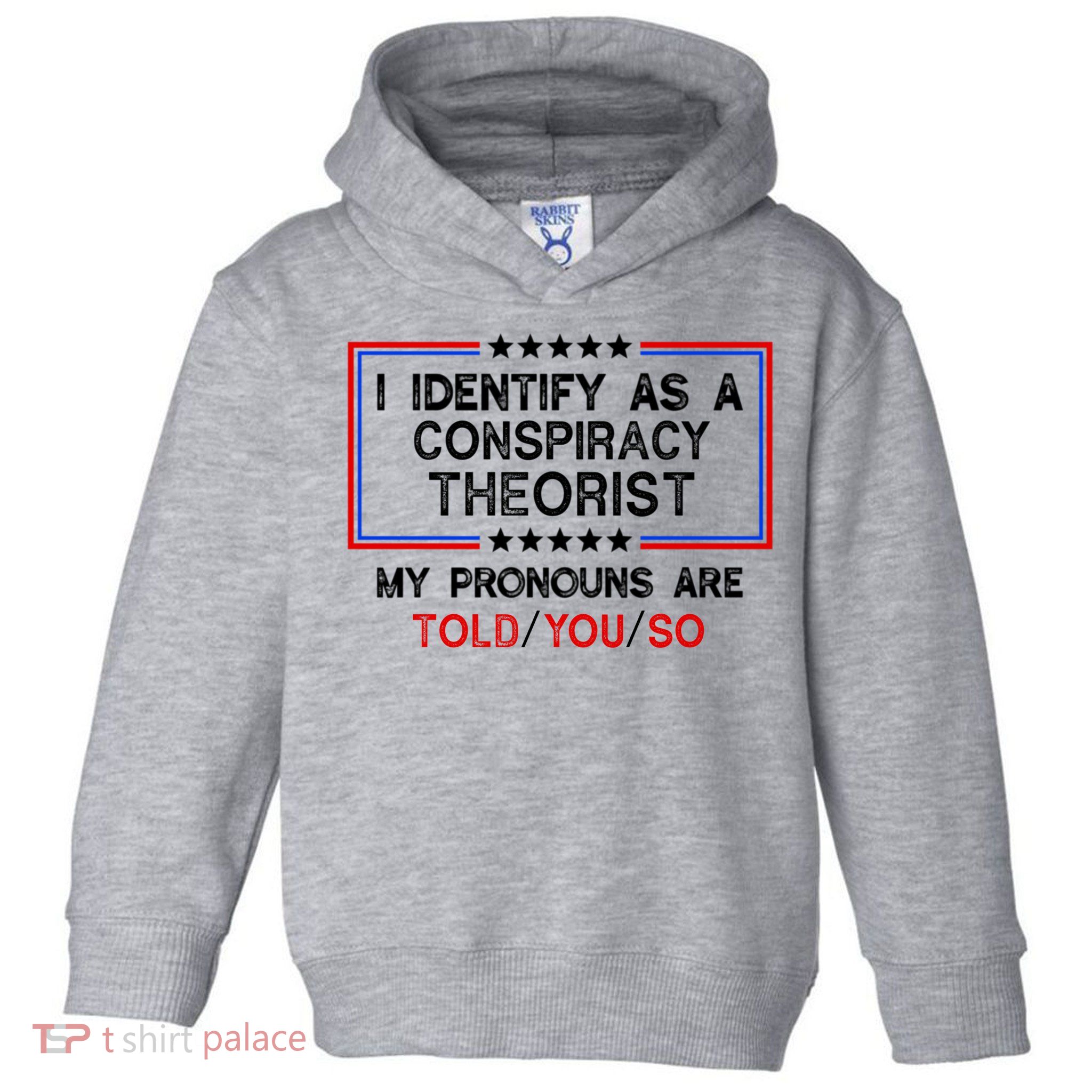 I Identify As A Conspiracy Theorist Pronouns Are Told You So Toddler Hoodie