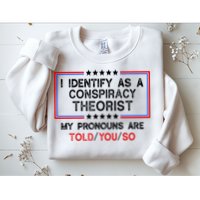 I Identify As A Conspiracy Theorist Pronouns Are Told You So Sweatshirt
